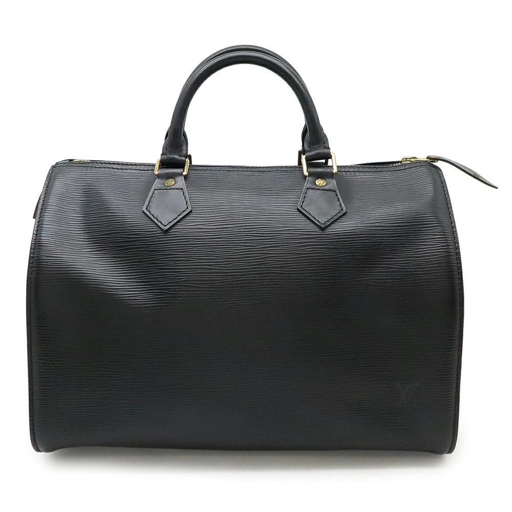 LOUIS VUITTON Epi Speedy Handbag Boston Bag Leather Noir Black